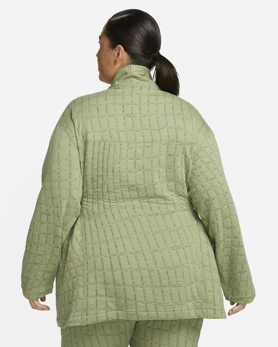 Nike Therma-FIT Luxe Women's Plus Size Yoga Top - Oil Green