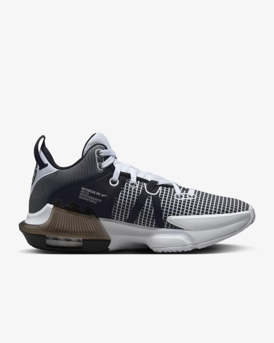 Nike LeBron Witness 7 Basketball Shoes for Men & Women - White/Black/Metallic Silver