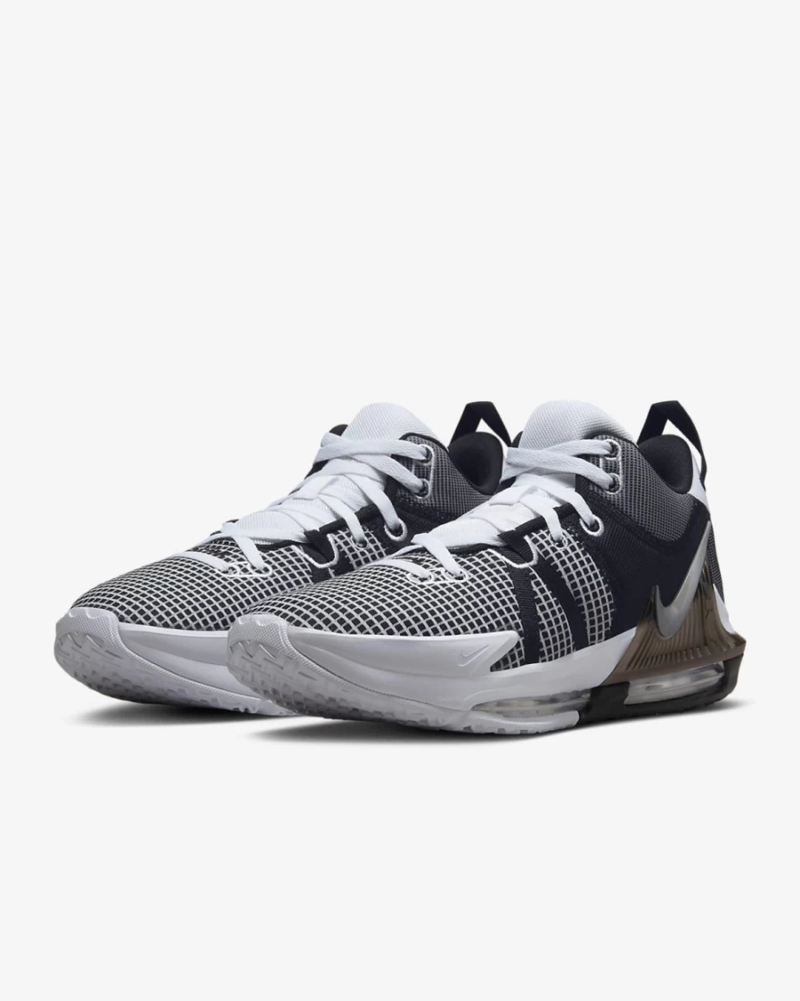 Nike LeBron Witness 7 Basketball Shoes for Men & Women - White/Black/Metallic Silver