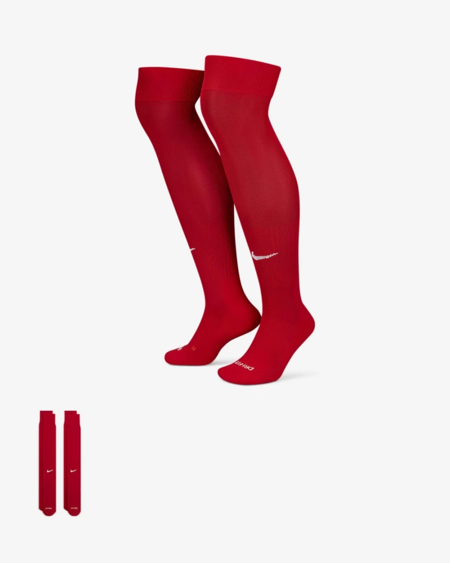 Nike University Red/White Baseball Socks for Men & Women - 2 Pairs Over-the-Calf Softball Socks