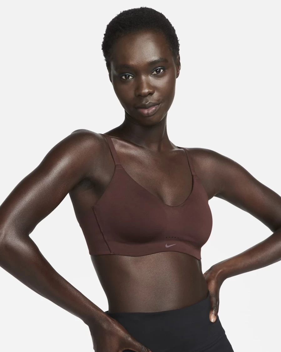 Nike Women's Alate Minimalist Light-Support Padded Sports Bra - Earth/Red Bark Color