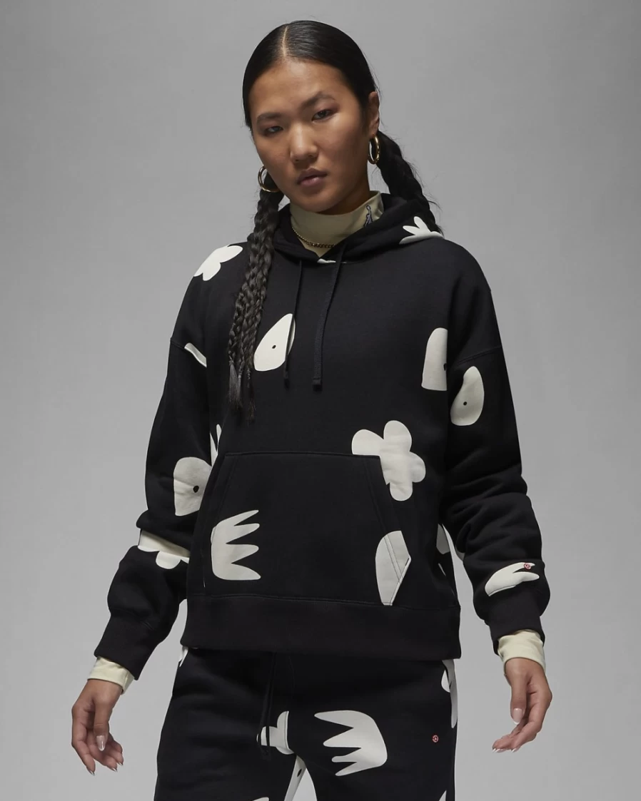 Nike Jordan Artist Series by Mia Lee Women's Fleece Hoodie - Black/Sail