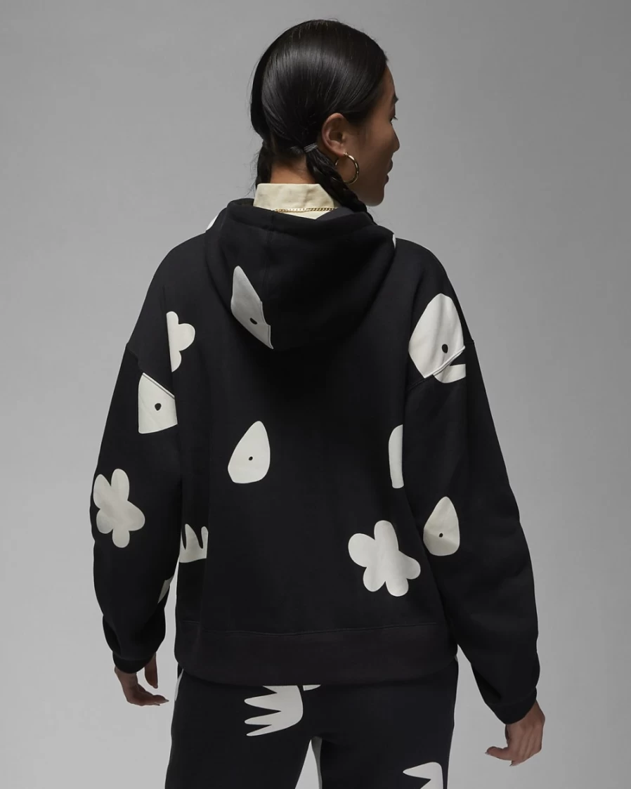 Nike Jordan Artist Series by Mia Lee Women's Fleece Hoodie - Black/Sail