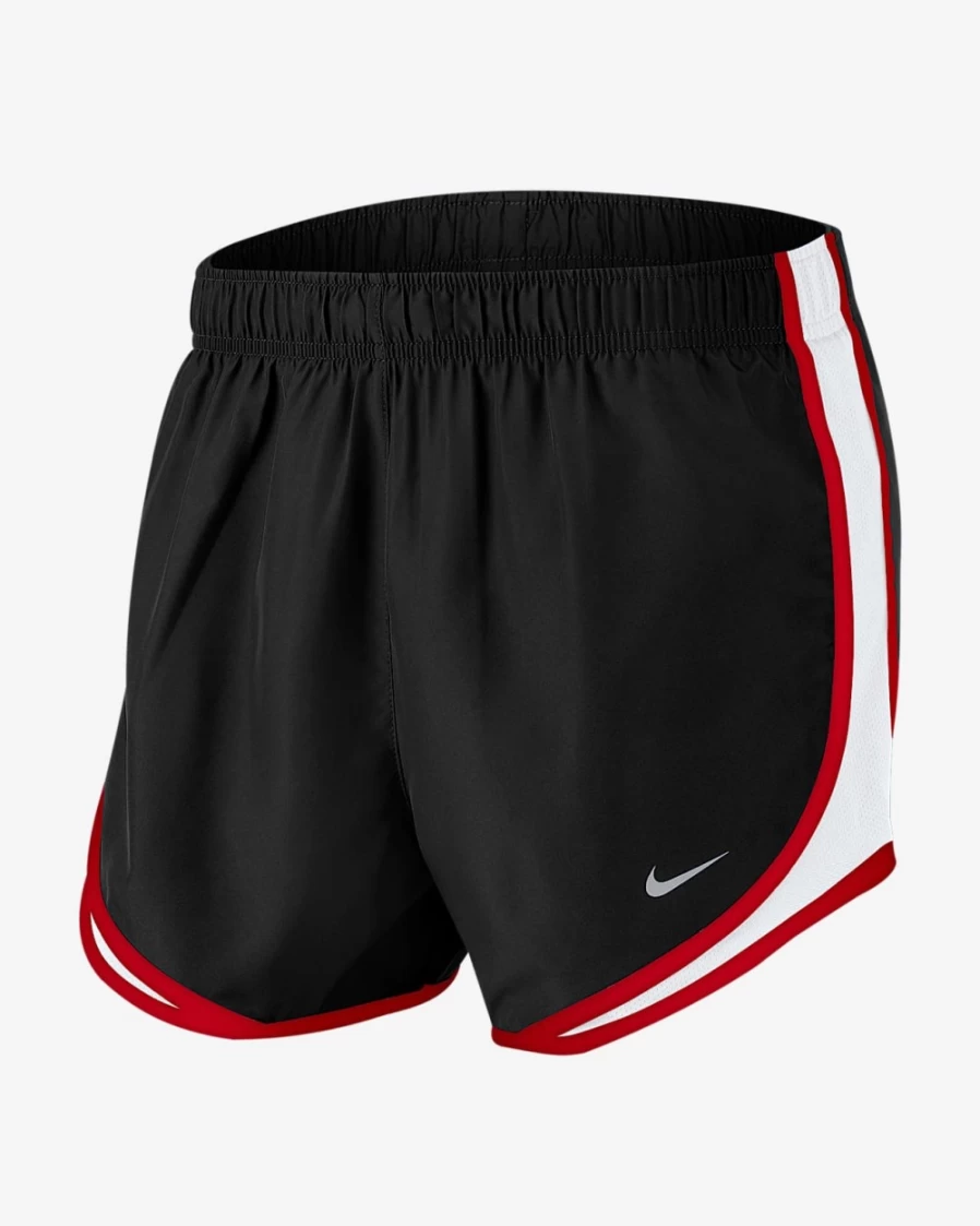 Nike Women's Tempo Brief-Lined Running Shorts - Black/White/Sport Red/Wolf Grey