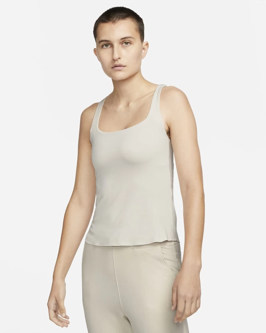 Nike Dri-FIT Luxe Women's Yoga Tank Top - Light Orewood Brown
