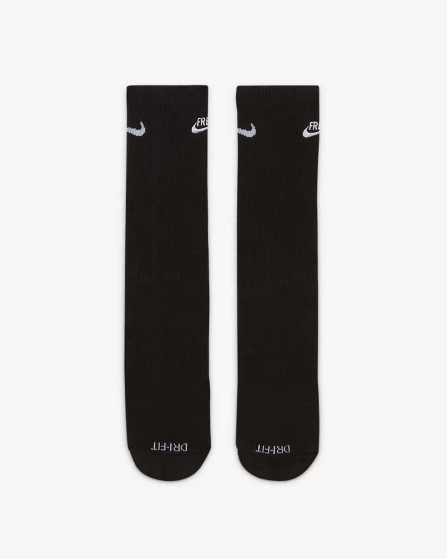 Nike Everyday Plus Cushioned Crew Socks for Men & Women - Black/White Basketball Athletic Socks