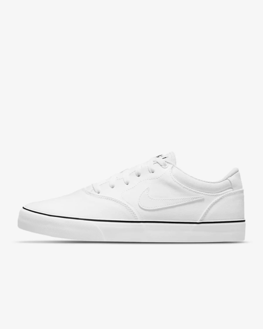 Nike SB Chron 2 Canvas Skate Shoes for Men & Women - White Triple White