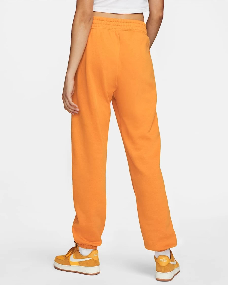 Nike Women's Light Curry/White Fleece Pants - Sportswear Essential Collection Comfort Fit