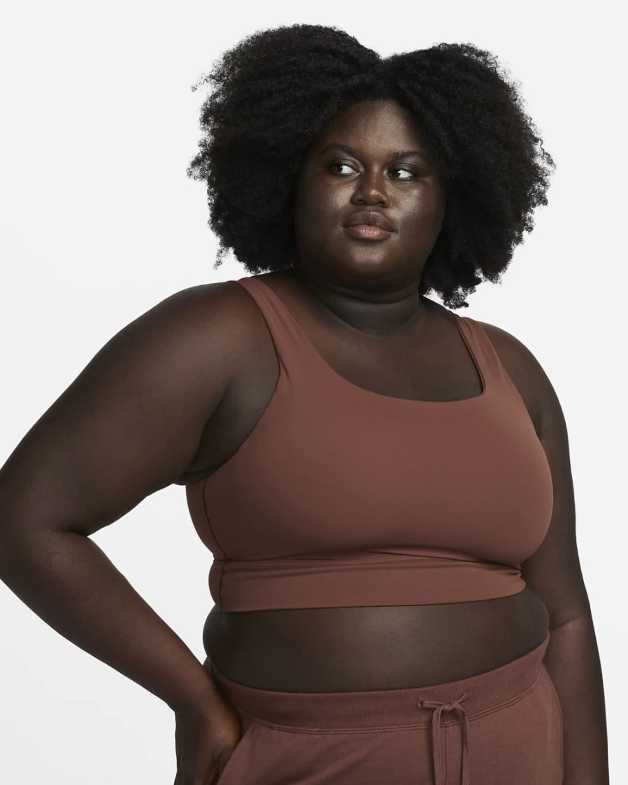 Nike Dri-FIT Alate Ellipse Women's Medium-Support Longline Sports Bra - Dark Pony/Sail - Plus Size