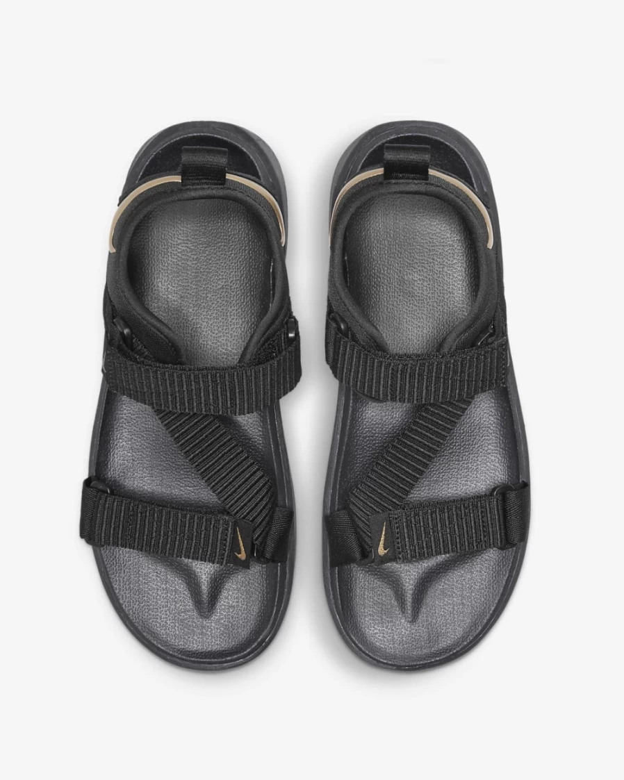 Nike Vista Women's Sandals - Black & Metallic Gold Sporty Comfort Slide Sandals for Women