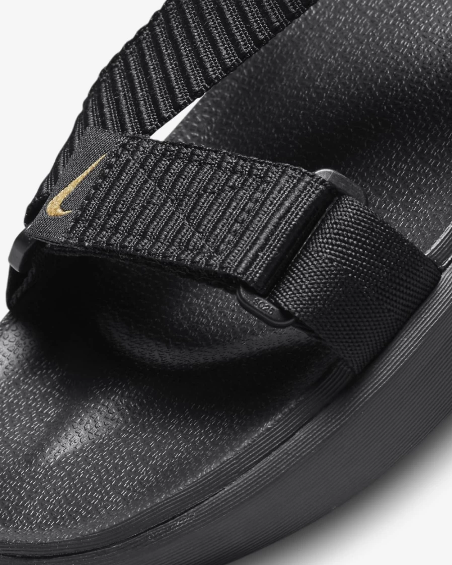Nike Vista Women's Sandals - Black & Metallic Gold Sporty Comfort Slide Sandals for Women