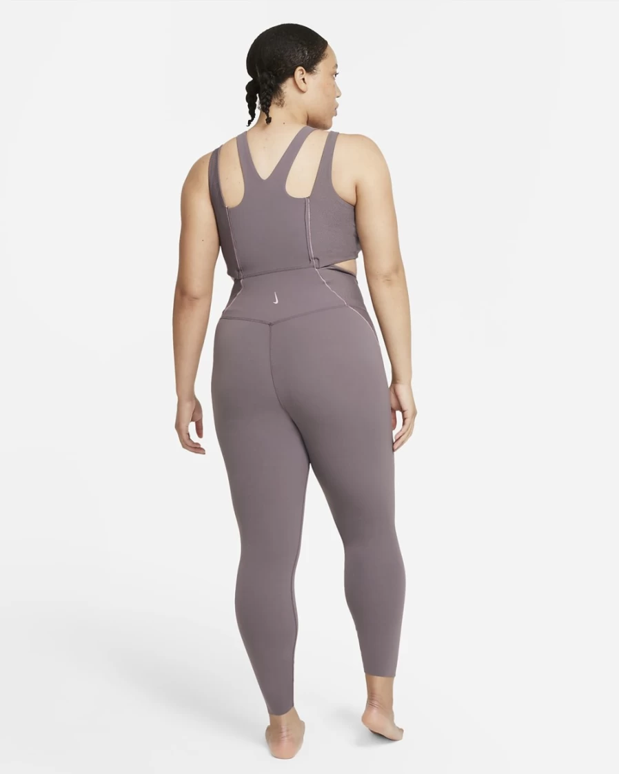 Nike Women's Plus Size Yoga Luxe Dri-FIT Infinalon Jumpsuit in Violet Ore/Purple Smoke - Moisture-Wicking Workout Outfit