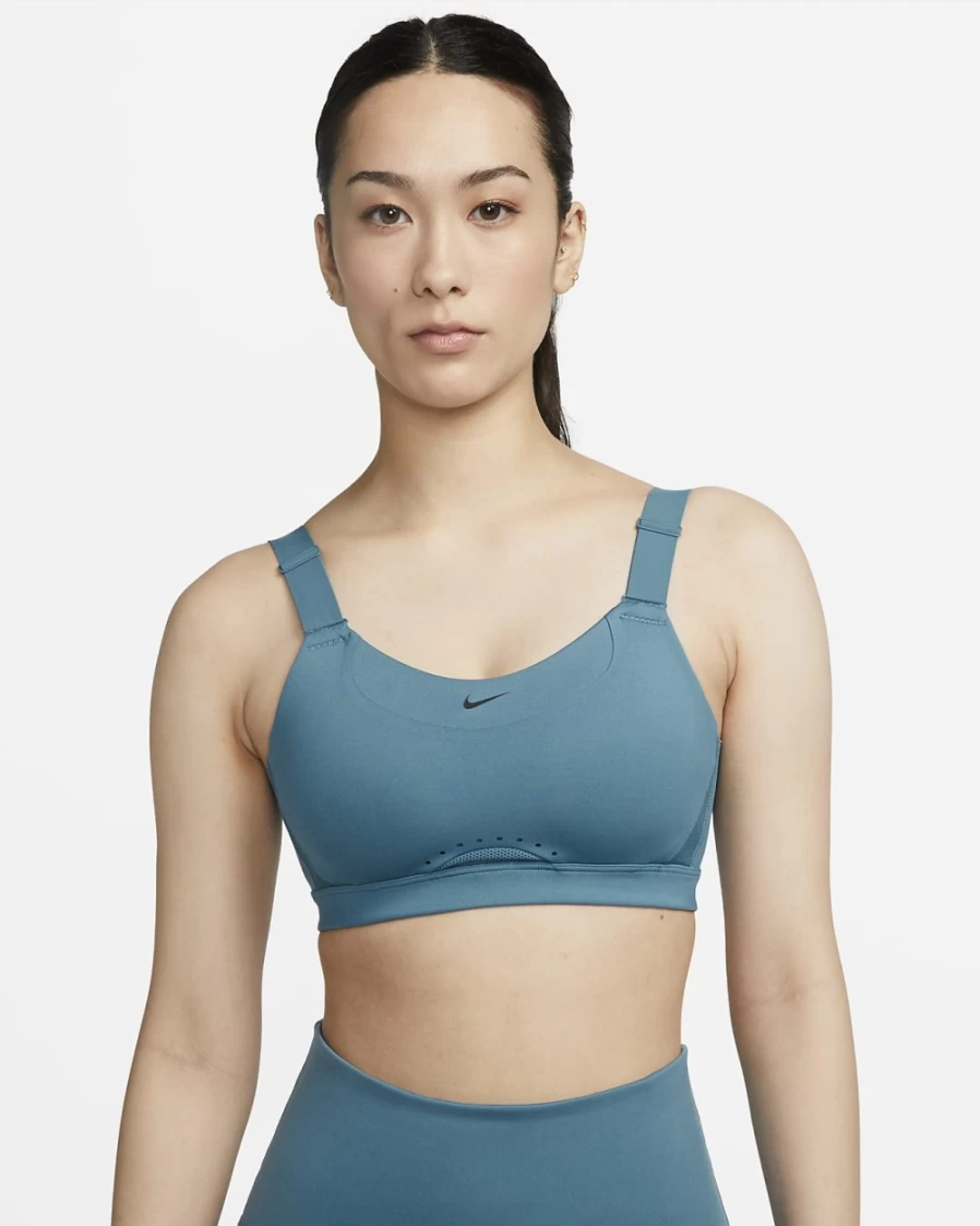 Nike Alpha Women's High-Support Padded Adjustable Sports Bra in Noise Aqua/Black