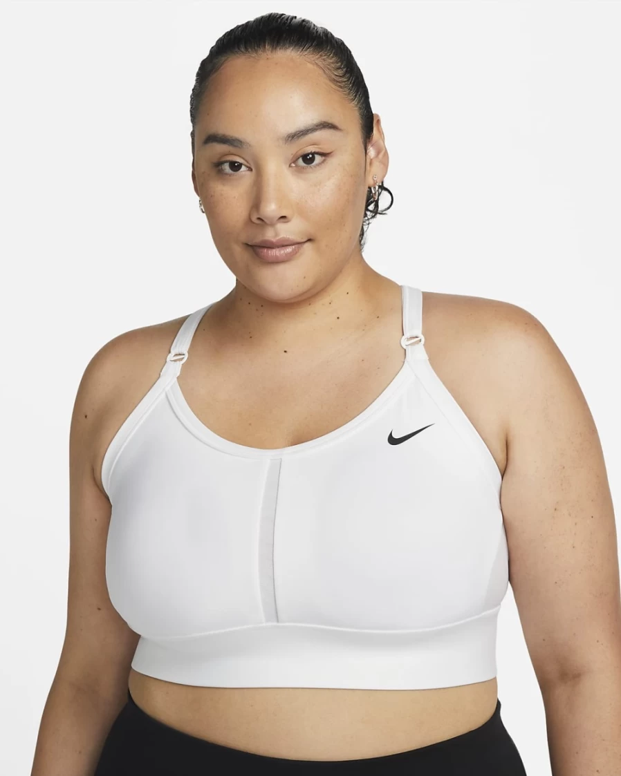 Nike Indy Women's Light-Support Longline Sports Bra - Plus Size, White/Black