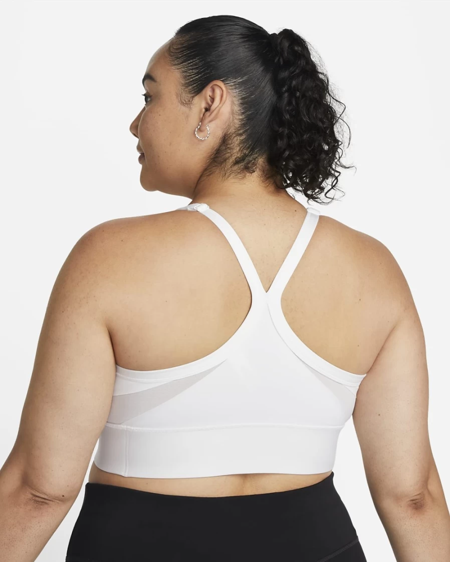Nike Indy Women's Light-Support Longline Sports Bra - Plus Size, White/Black