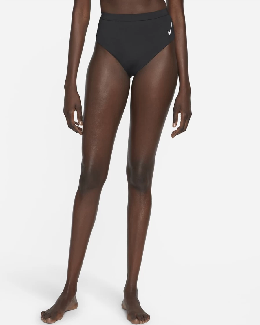 Nike Women's High Waist Cheeky Bottom Swimwear - Black Sneakerkini Bikini Set