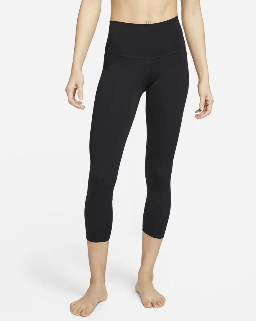 Nike Women's High-Waisted Yoga Leggings - Black/Iron Grey Cropped Workout Pants