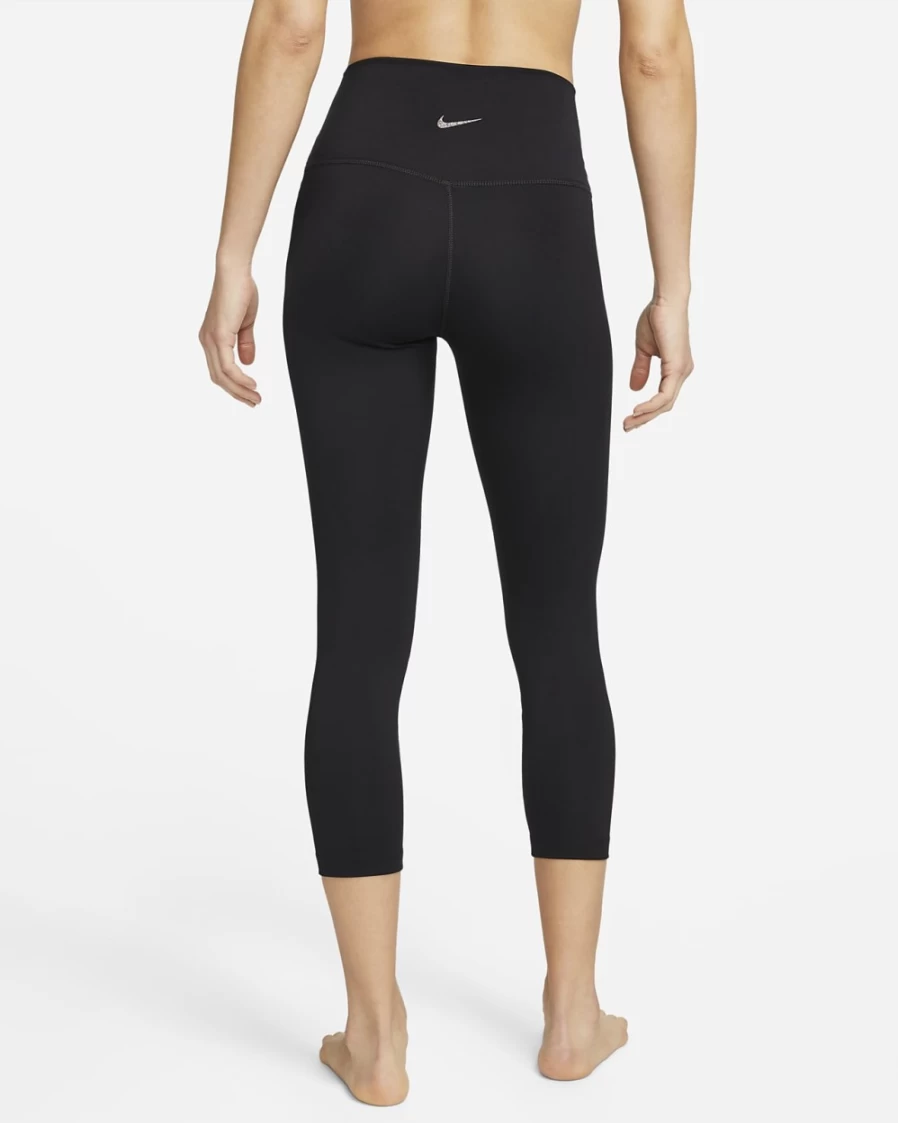 Nike Women's High-Waisted Yoga Leggings - Black/Iron Grey Cropped Workout Pants