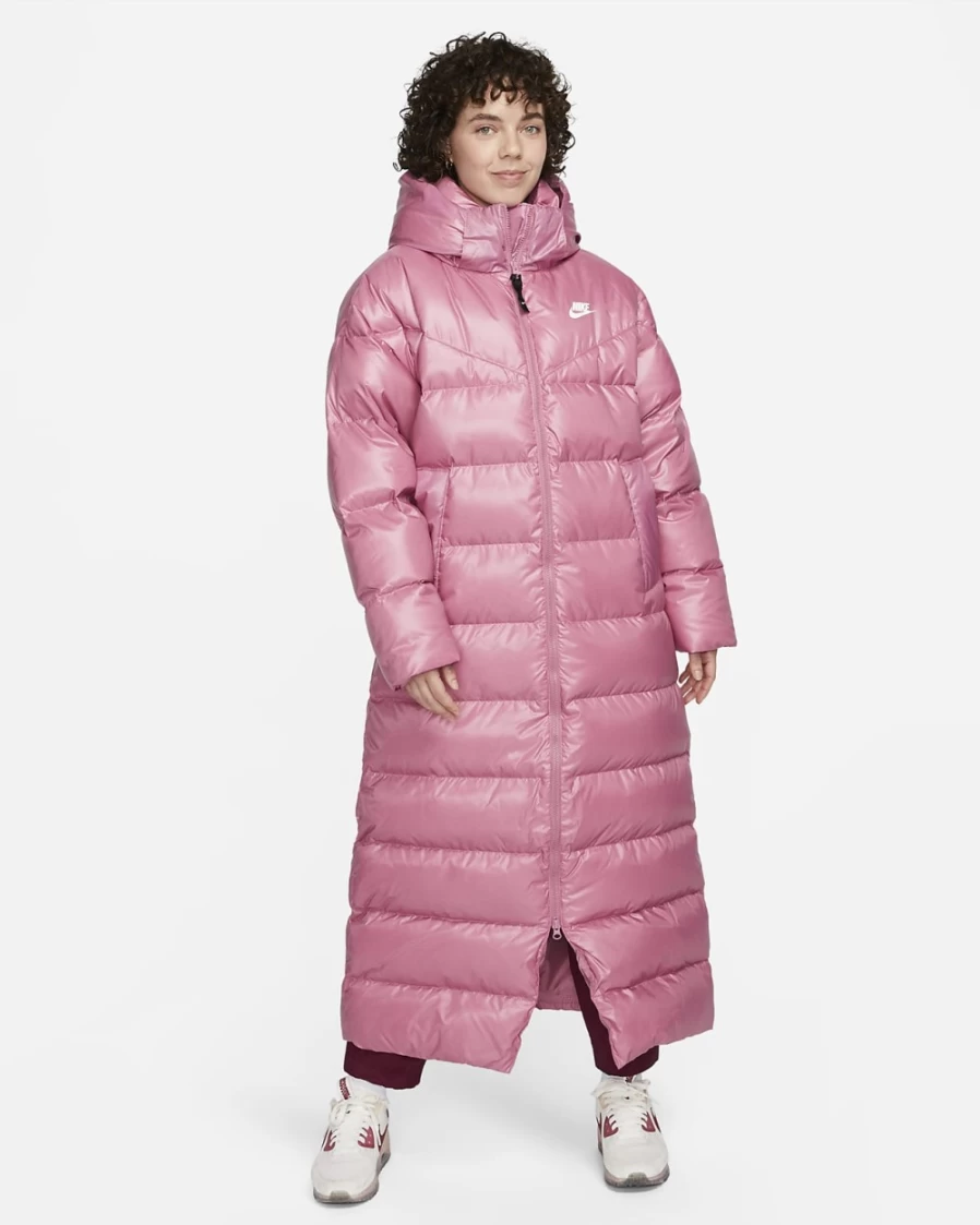 Nike Therma-FIT Women's Parka Jacket - Desert Berry/White, Weather-Ready Sportswear for Outdoor Activities