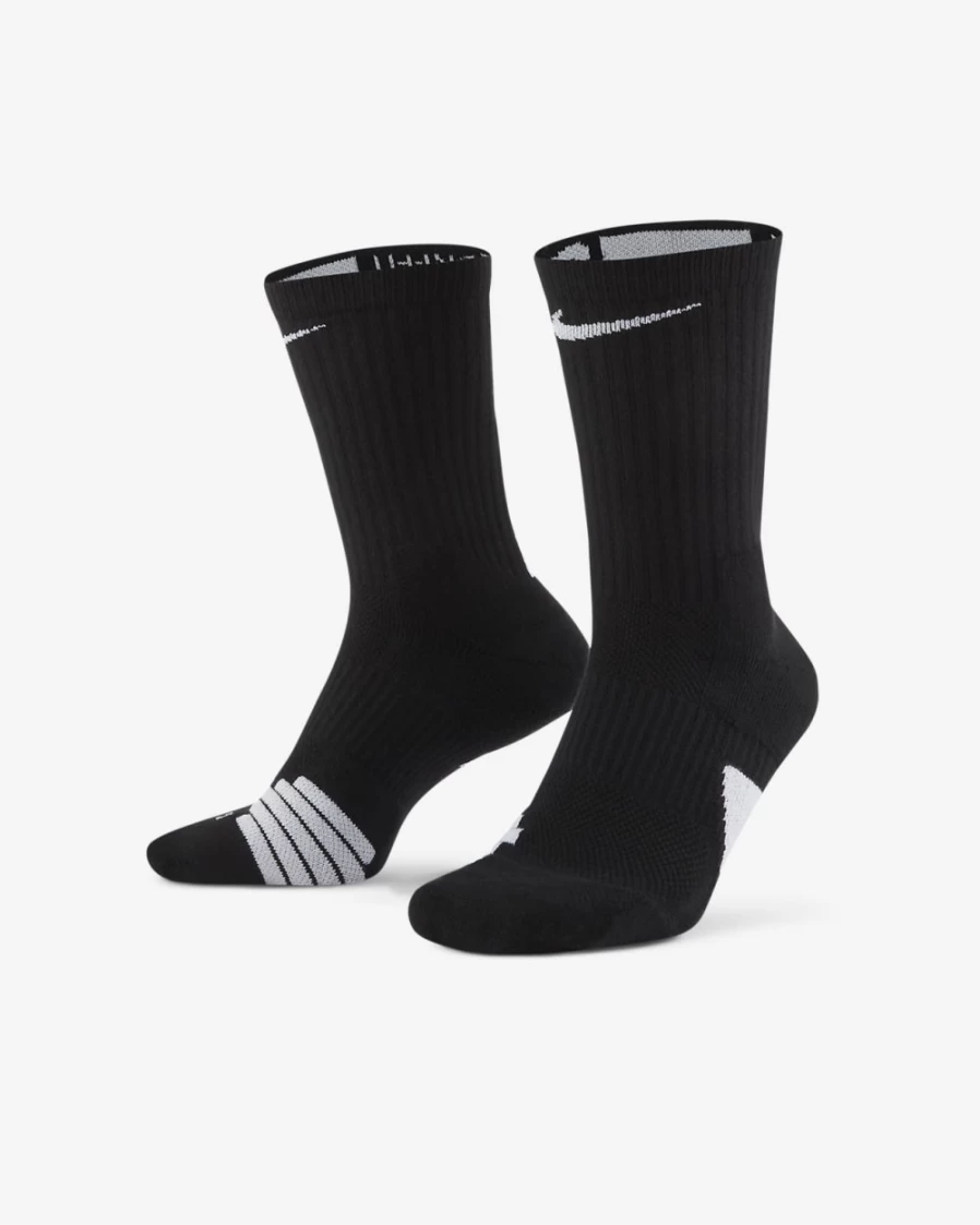 Nike Elite Crew Basketball Socks for Men & Women - Black/White High-Performance Athletic Socks