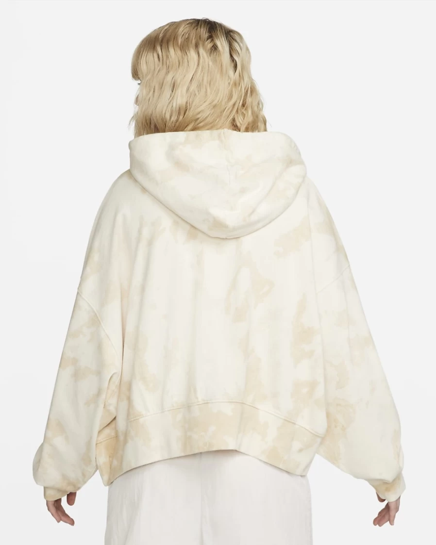 Nike Women's Sanddrift/White Washed Jersey Hoodie - Sportswear Pullover