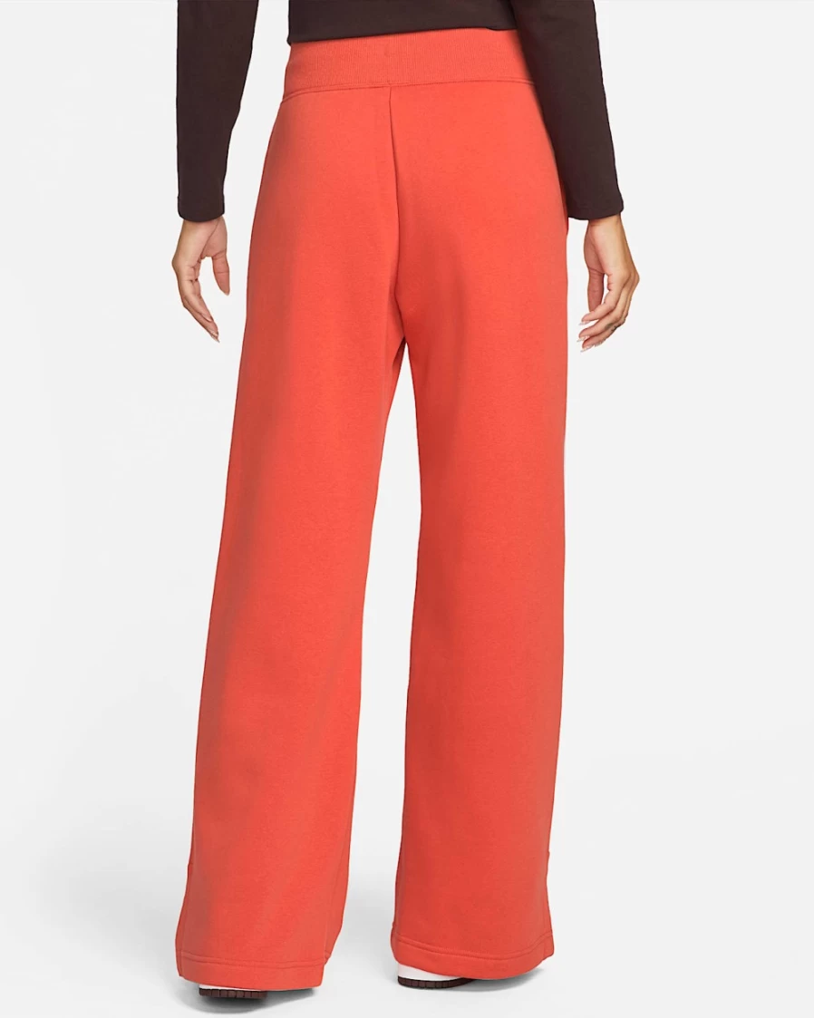 Nike Women's Mantra Orange/Sail High-Waisted Wide-Leg Fleece Sweatpants - Sportswear Phoenix Collection