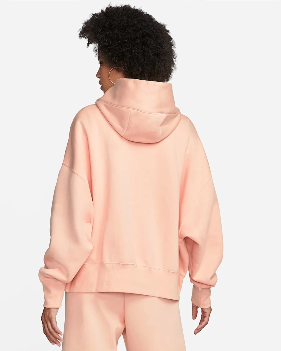 Nike Women's Arctic Orange/Sail Oversized Phoenix Fleece Pullover Hoodie - Sportswear Comfort & Style