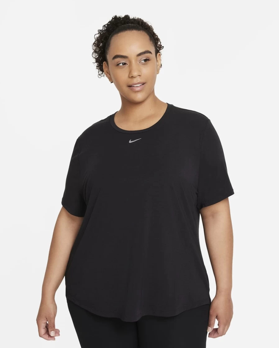 Nike Dri-FIT UV Luxe Women's Plus Size Short-Sleeve T-Shirt - Black, Moisture-Wicking & Sun Protection