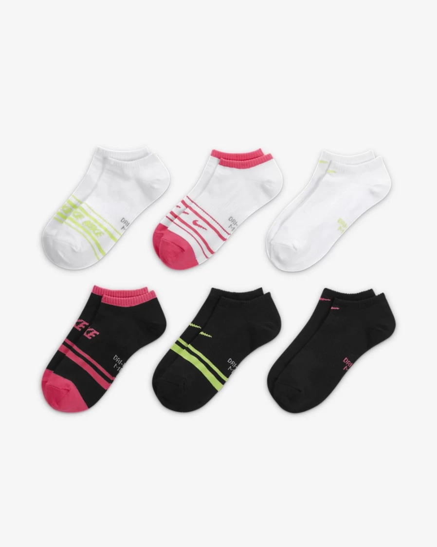 Nike Women's Multi-Color No-Show Training Socks 6-Pack - Lightweight & Breathable for Everyday Workouts