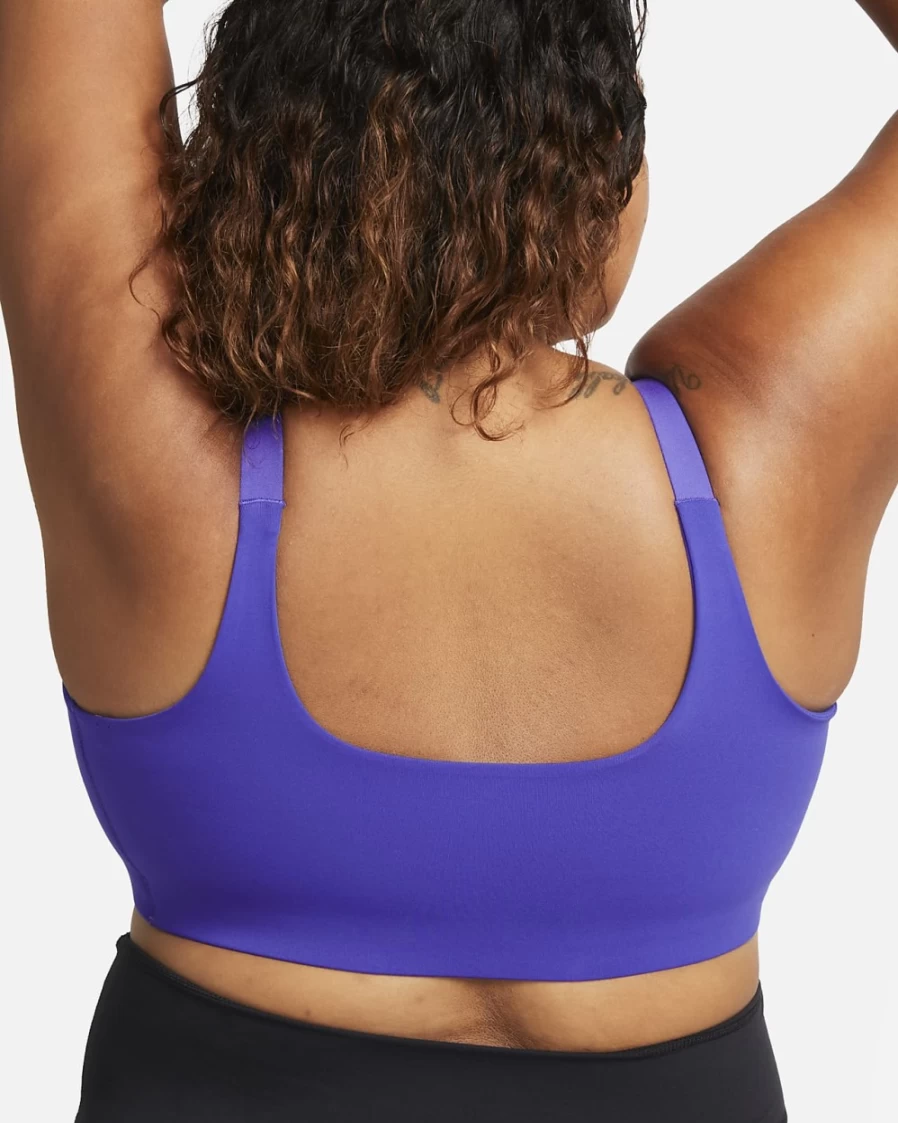 Nike Women's Light-Support Yoga Alate Versa Sports Bra - Lightly Lined Plus Size in Lapis/Iron Grey