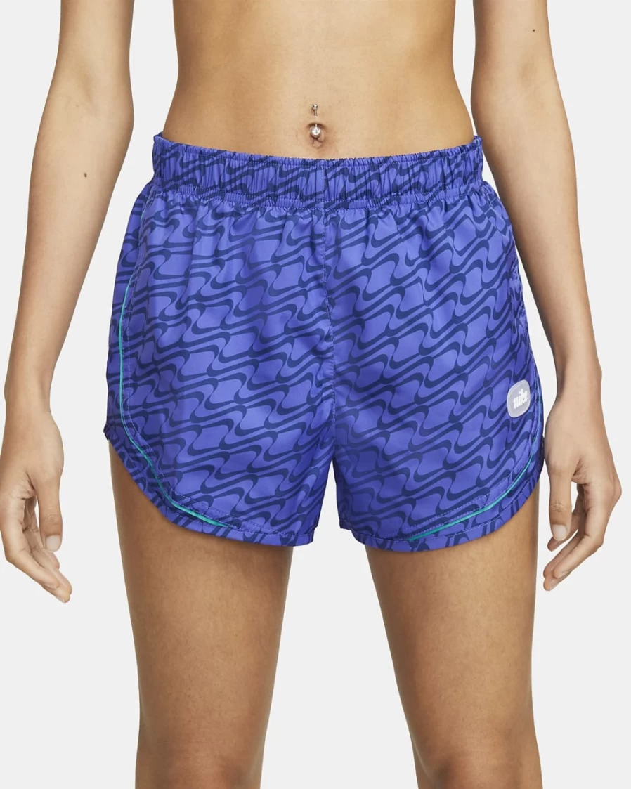 Nike Dri-FIT Tempo Icon Clash Women's Running Shorts - Lapis/Neptune Green/White - Breathable Quick-Dry Fitness Shorts for Women