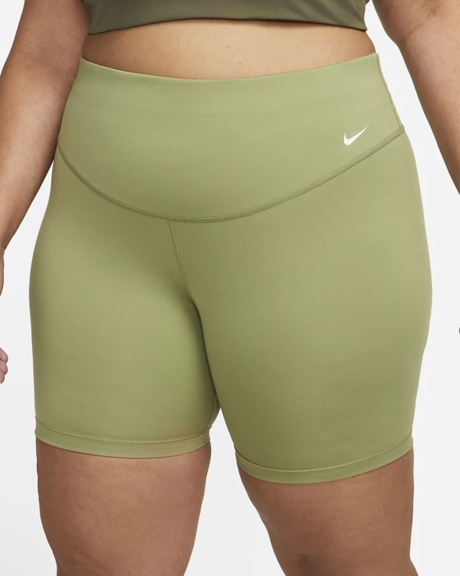 Nike One Women's Mid-Rise 7" Bike Shorts in Alligator/White - Plus Size Activewear