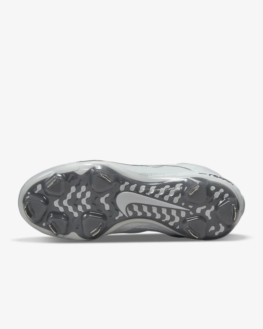 Nike Hyperdiamond 4 Elite Softball Cleats for Women - Pure Platinum/Wolf Grey/Barely Volt/Dark Grey
