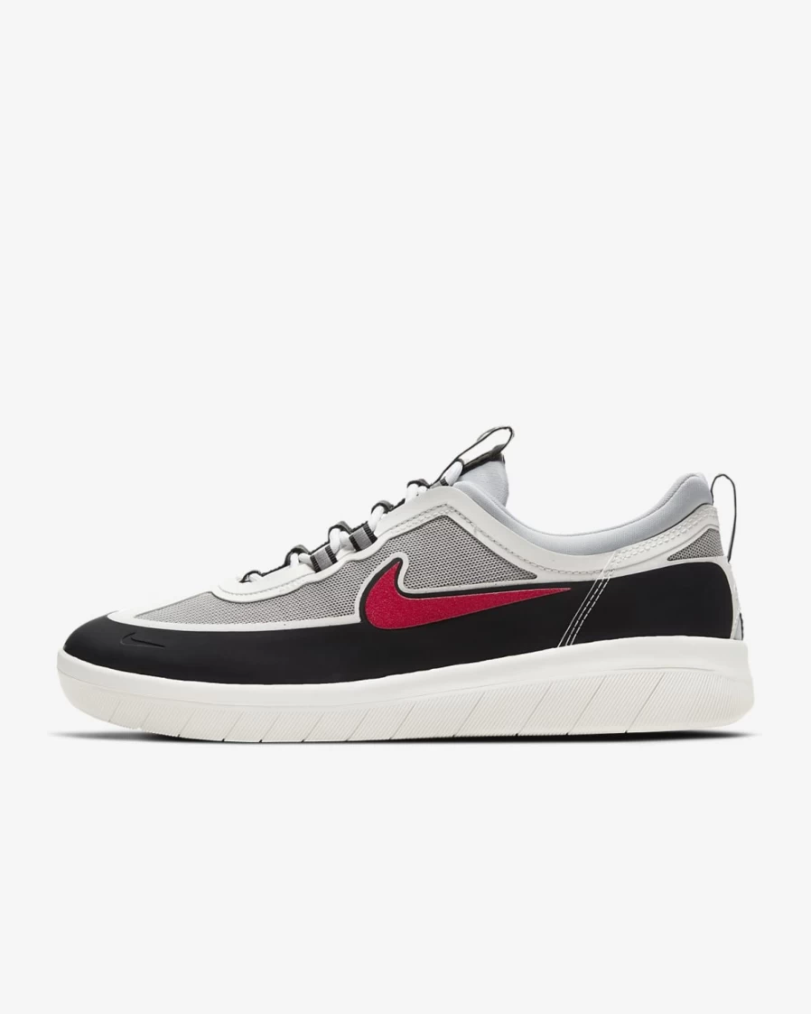 Nike SB Nyjah Free 2 Skate Shoes for Men & Women - Black/Metallic Silver/Sport Red