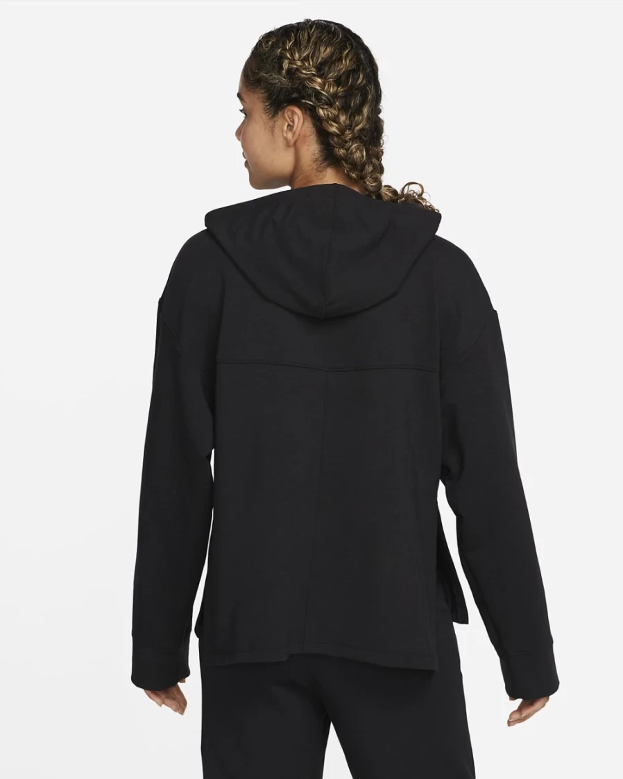 Nike Dri-FIT Women's Fleece Hoodie - Black/Iron Grey Yoga Pullover for Women