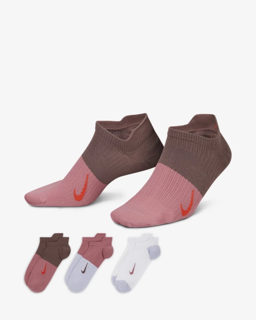 Nike Women's Multi-Color No-Show Training Socks - Lightweight Comfort (3-Pair Pack)