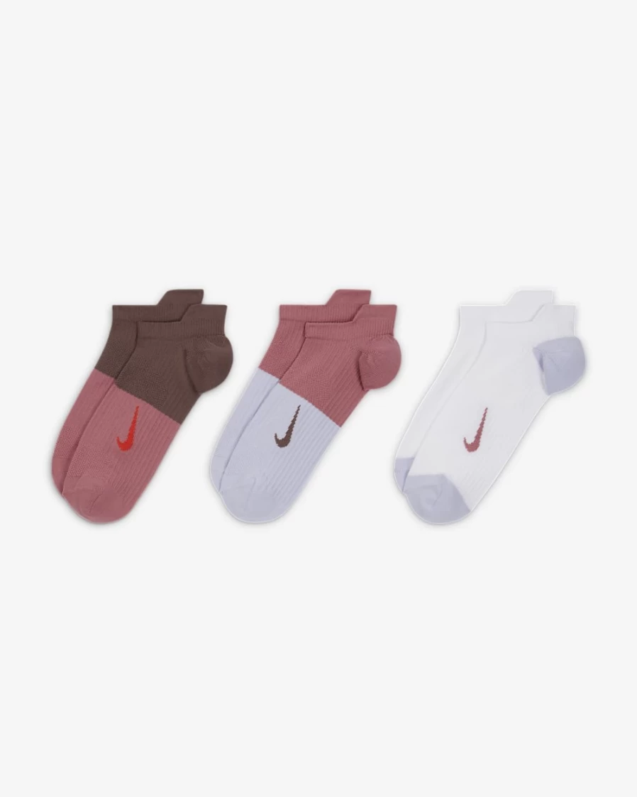 Nike Women's Multi-Color No-Show Training Socks - Lightweight Comfort (3-Pair Pack)