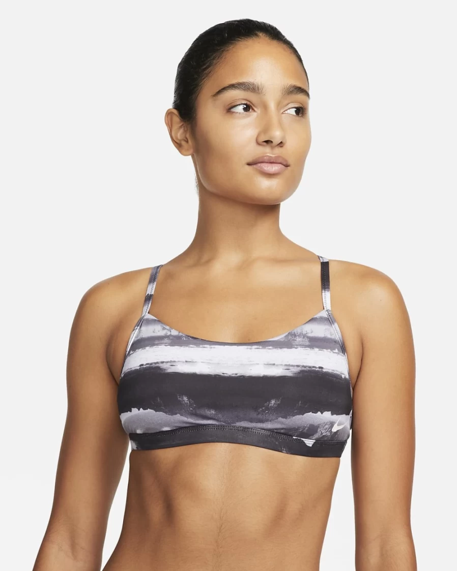 Nike Women's Black Strappy Crossback Bikini Top - Sporty Swimwear for Active Women