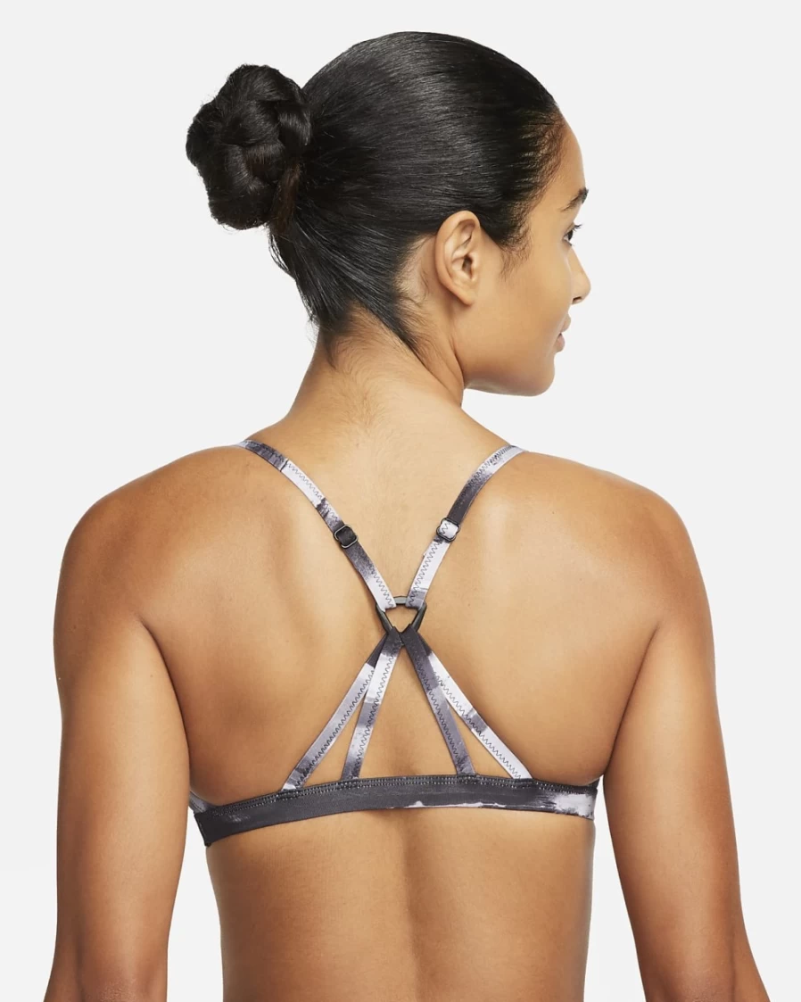 Nike Women's Black Strappy Crossback Bikini Top - Sporty Swimwear for Active Women