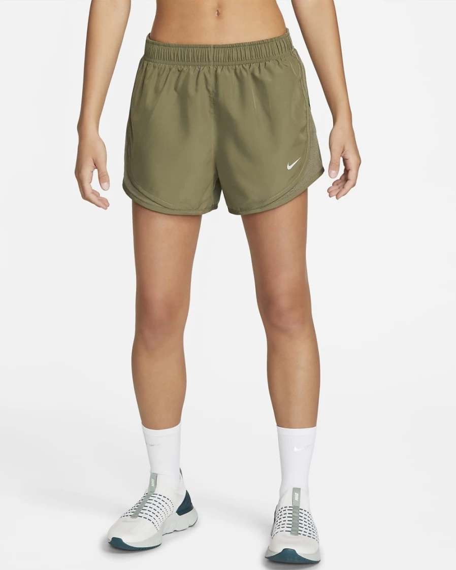 Nike Tempo Women's Running Shorts - Medium Olive/Wolf Grey Lined Athletic Shorts for Women