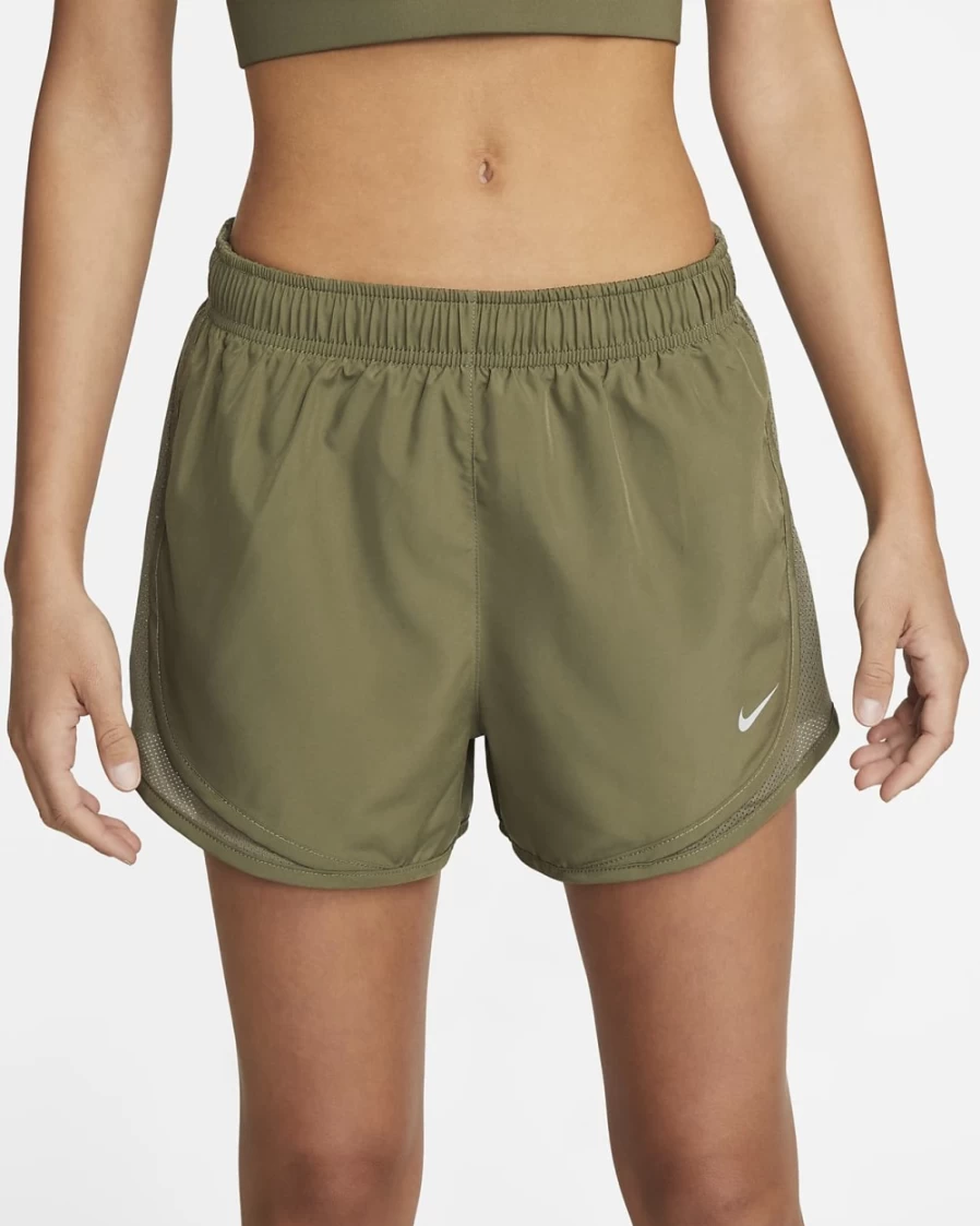 Nike Tempo Women's Running Shorts - Medium Olive/Wolf Grey Lined Athletic Shorts for Women