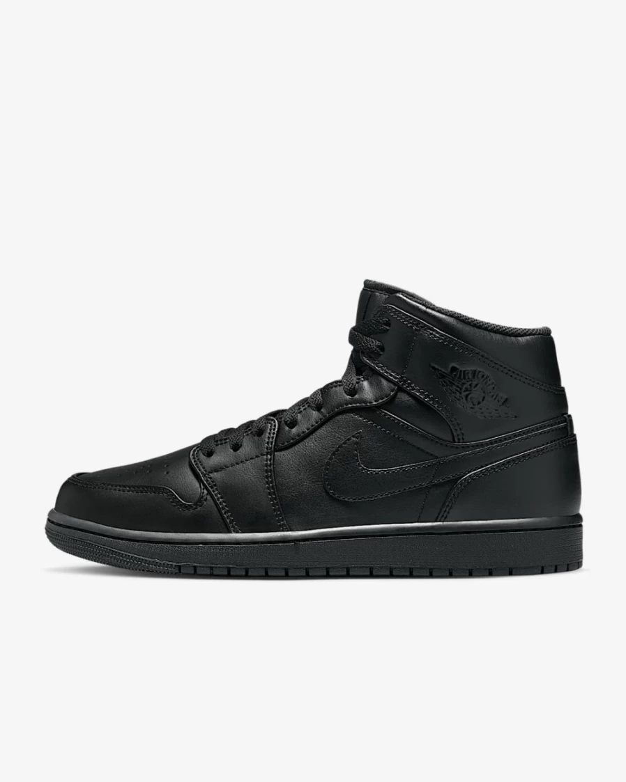 Nike Air Jordan 1 Mid Black Men's & Women's Basketball Shoes