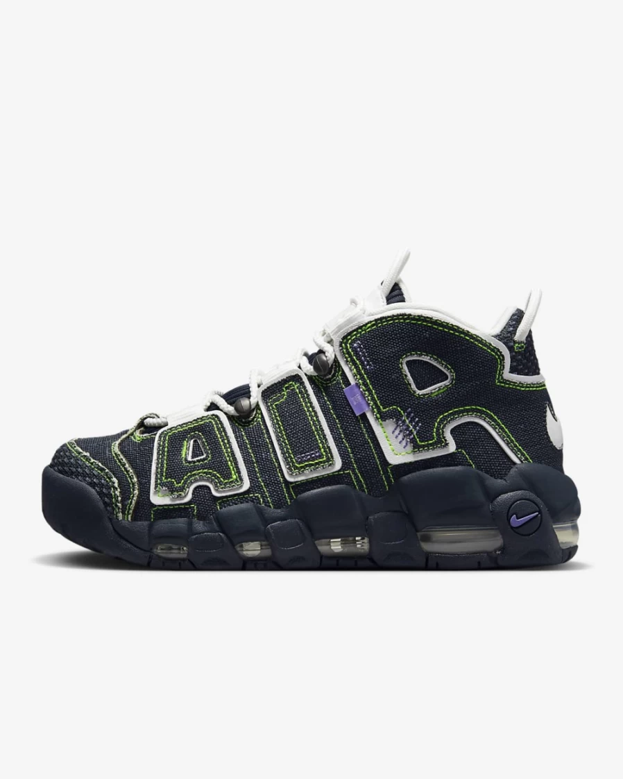 Nike Air More Uptempo Serena Williams Dark Obsidian Space Purple Volt Summit White Women's Sneakers