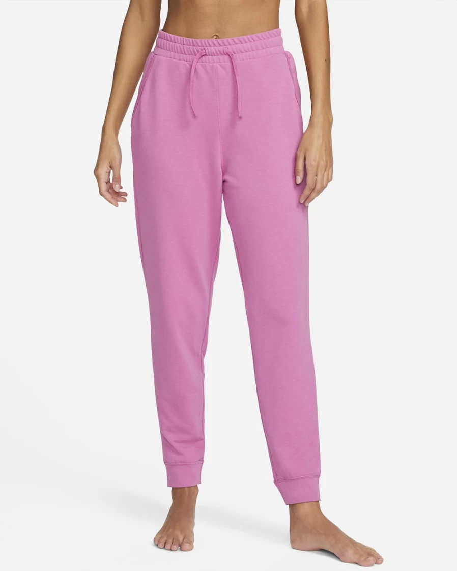 Nike Women's Cosmic Fuchsia/Iron Grey Dri-FIT 7/8 Fleece Yoga Joggers