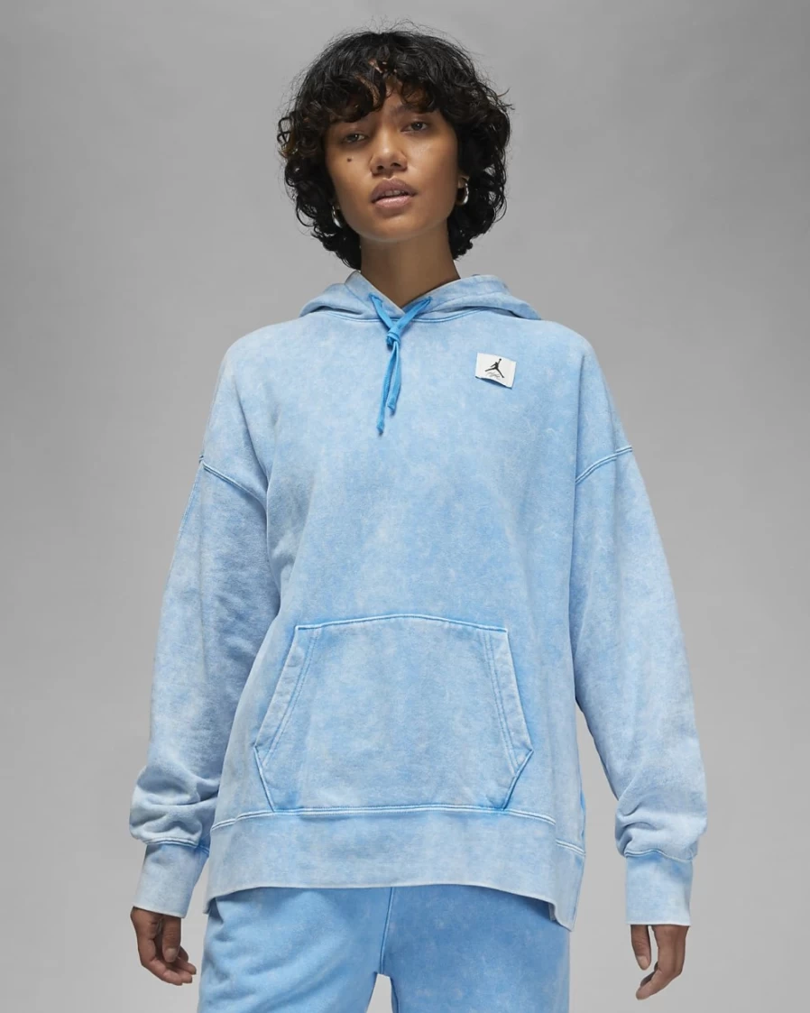 Nike Jordan Flight Women's Dark Powder Blue Fleece Hoodie Sweatshirt