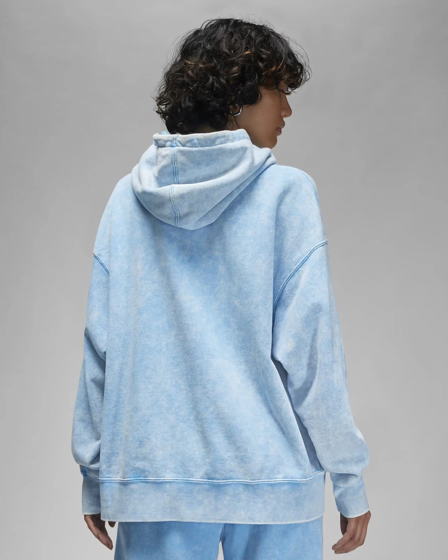 Nike Jordan Flight Women's Dark Powder Blue Fleece Hoodie Sweatshirt