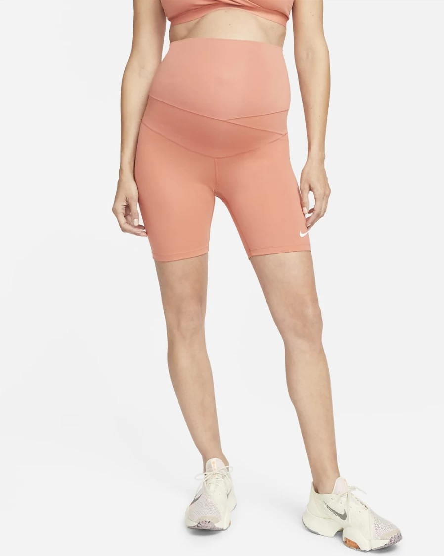 Nike Women's Maternity Biker Shorts 7" - Madder Root/White
