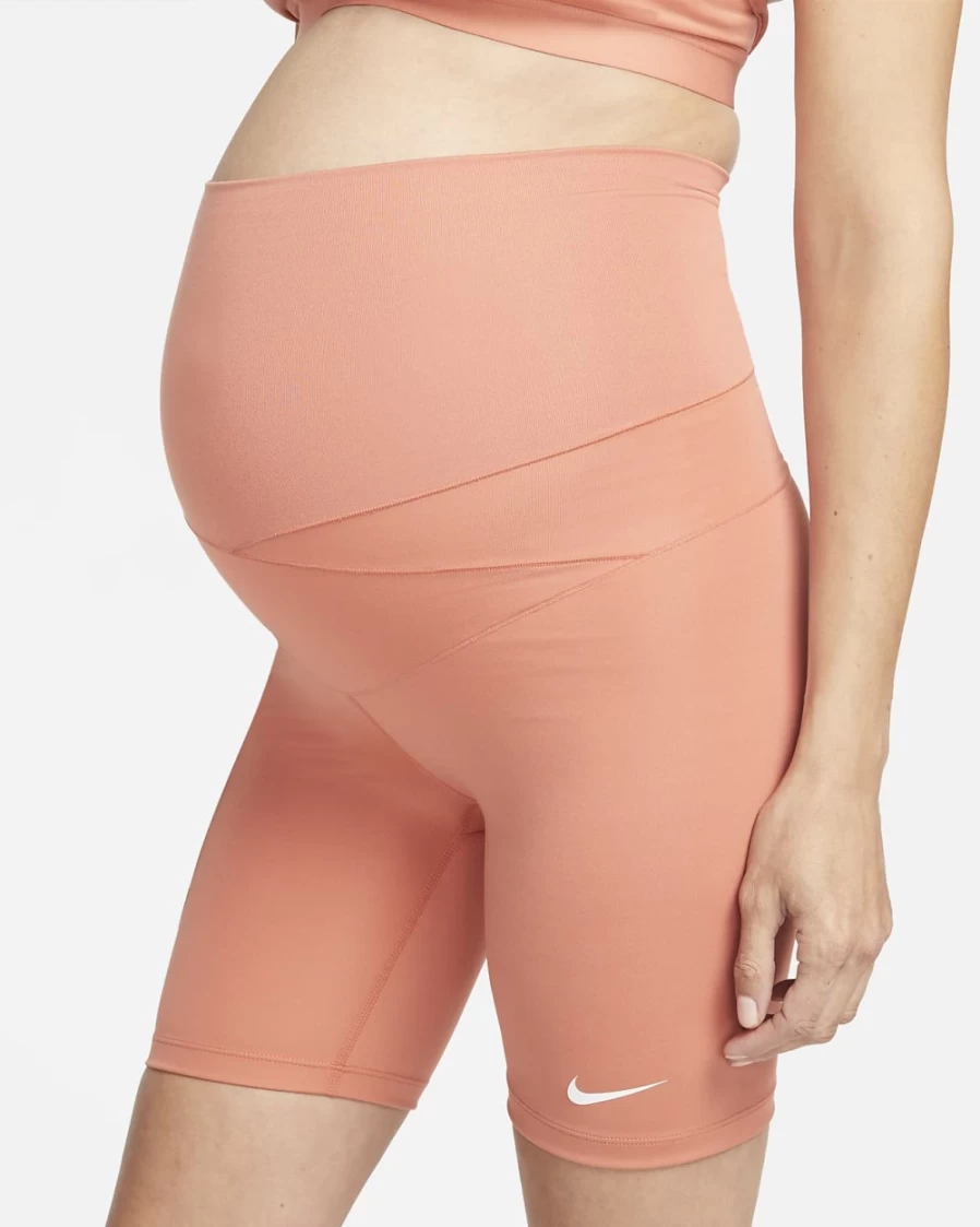 Nike Women's Maternity Biker Shorts 7" - Madder Root/White
