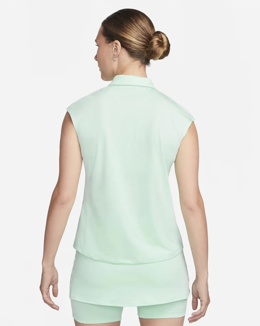 Nike Women's Mint Foam/Black Tennis Polo - NikeCourt Victory Sport Top