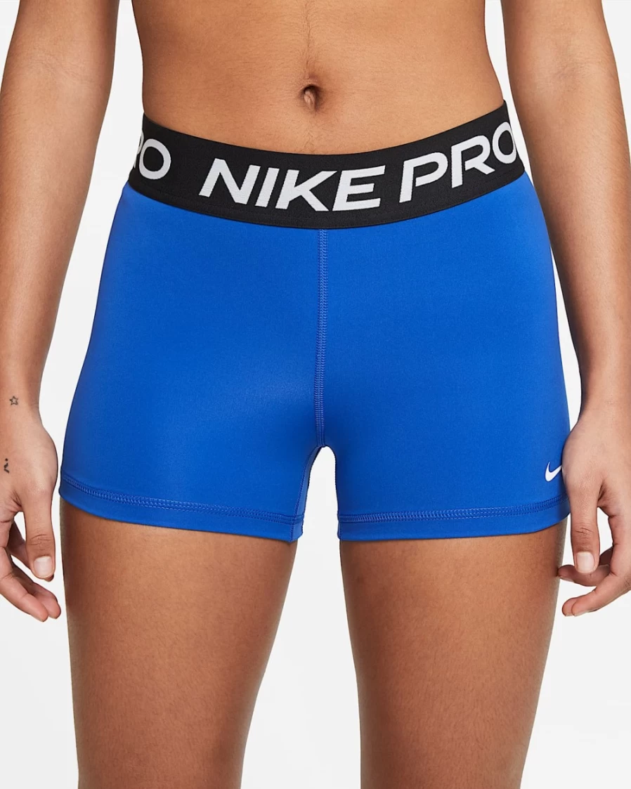 Nike Pro Women's 3" Shorts - Game Royal/Black/White - High-Performance Workout Shorts for Women